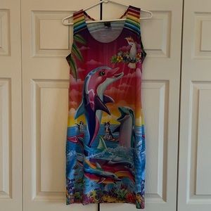 RageOn Lisa Frank Dolphin Dress Sz L